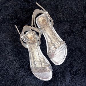 Gianni Bini Silver Snakeskin Sandals
